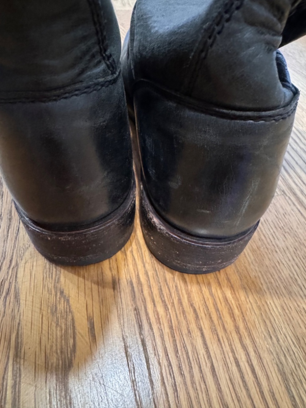 FRYE VERONICA BLACK LEATHER BUCKLE BIKER BOOTS SIZE 7B - Picture 8 of 13